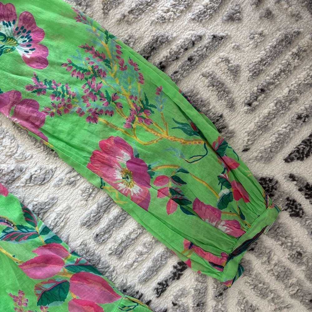 Banjanan green floral birds print dress size XS - Picture 9 of 12